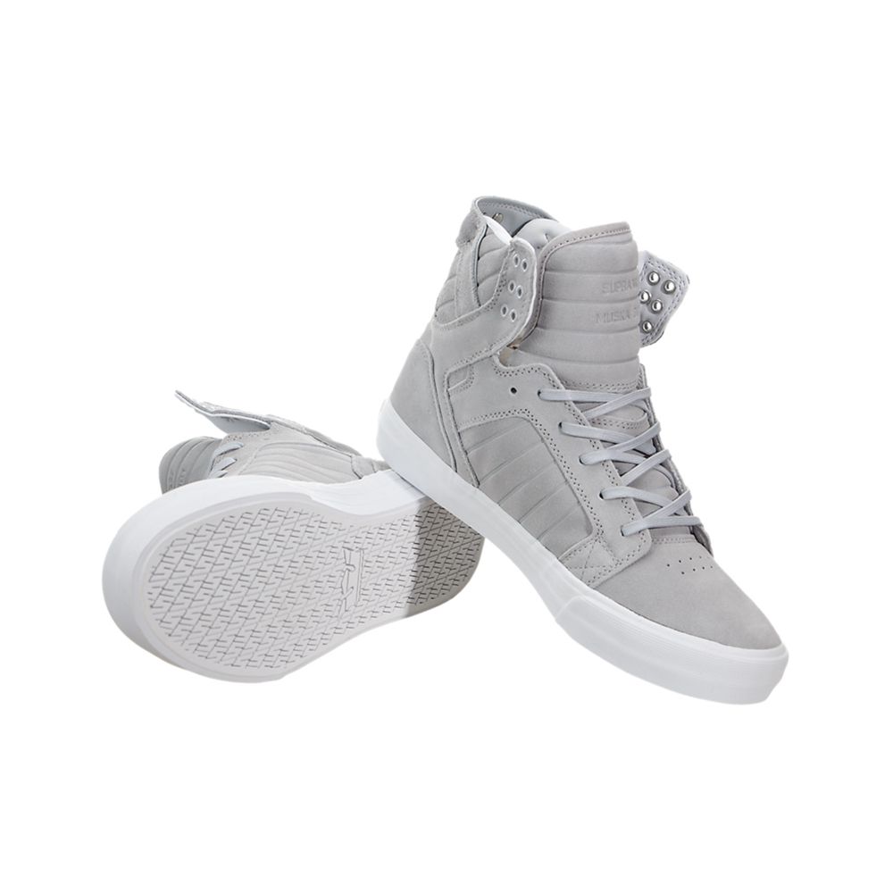 Baskets Montantes Supra SkyTop HF Grise Light Grey/Off White Homme | MDR-91550580